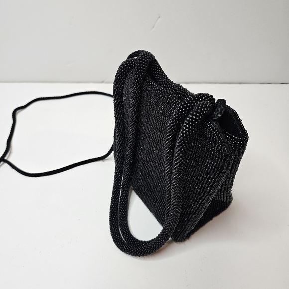 Valerie Stevens Handbags - Valerie Stevens Black Beaded Small Handbag Vintage Womens